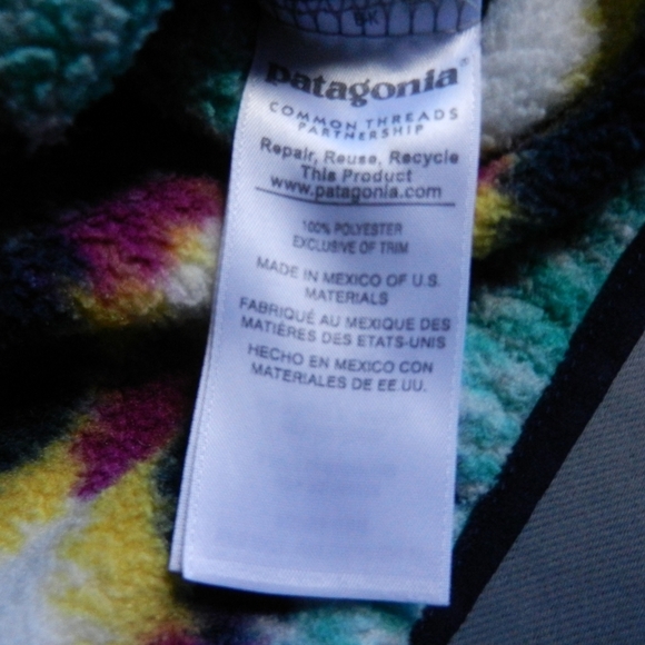 Patagonia Synchilla Sweater Adult Size Medium Blue Geometric Fleece Snap T 25455 - Picture 8 of 15